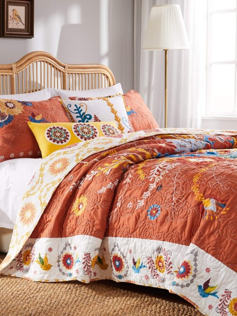 Greenland Home Barefoot Bungalow Topanga Quilt Set, 3-Piece Full/Queen, Multi